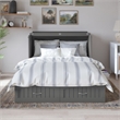 Pemberly Row Murphy Modern Solid Wood Full Bed Chest with Mattress in Gray