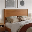 Pemberly Row Full Solid Wood Low Profile Platform Bed in Light Toffee