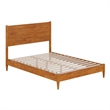 Pemberly Row Full Solid Wood Low Profile Platform Bed in Light Toffee