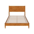 Pemberly Row Full Solid Wood Low Profile Platform Bed in Light Toffee