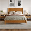 Pemberly Row Full Solid Wood Low Profile Platform Bed in Light Toffee