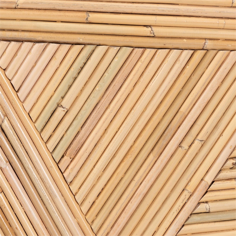 Pemberly Row Brown Modern Bohemian Natural Rattan Coffee Table