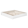 Pemberly Row King Solid Wood Panel Platform Bed with Twin XL Trundle in White