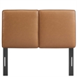 Pemberly Row Modern Vegan Leather Twin Headboard in Tan Finish