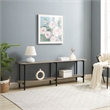 Pemberly Row Contemporary Side Table Console from Engineered Wood in Gray/Black
