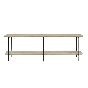 Pemberly Row Contemporary Side Table Console from Engineered Wood in Gray/Black