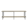 Pemberly Row Contemporary Side Table Console from Engineered Wood in Gray/Black