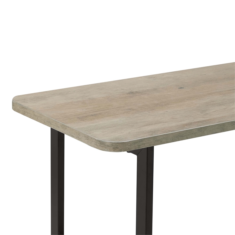 Pemberly Row Contemporary Side Table Console from Engineered Wood in Gray/Black