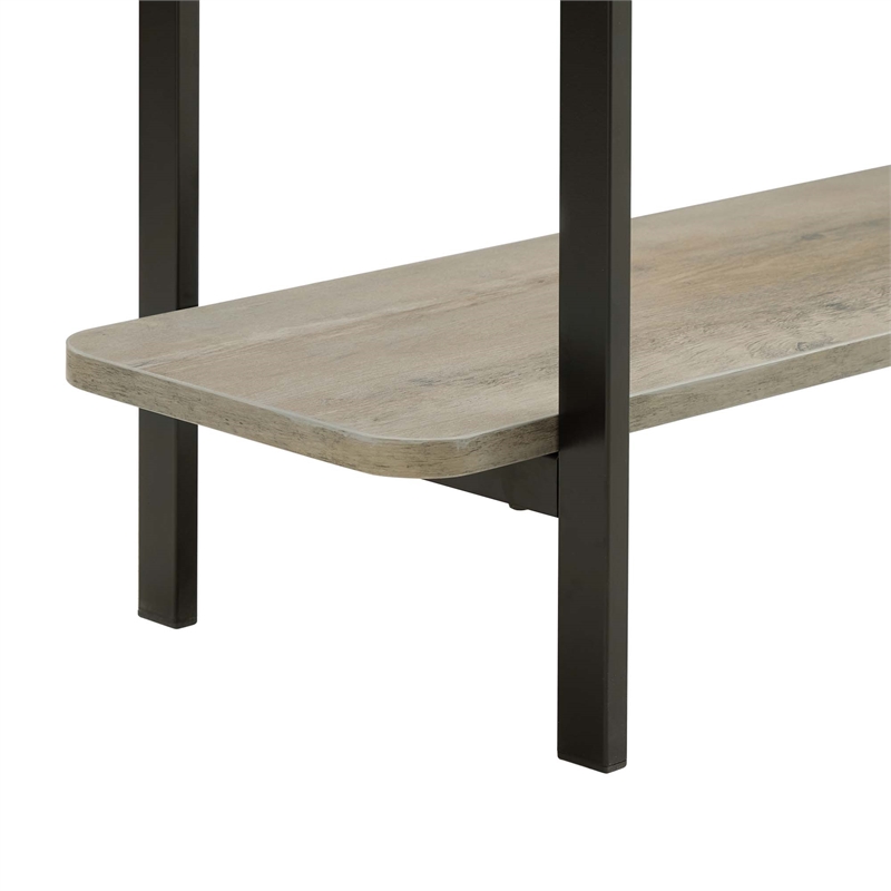 Pemberly Row Contemporary Side Table Console from Engineered Wood in Gray/Black