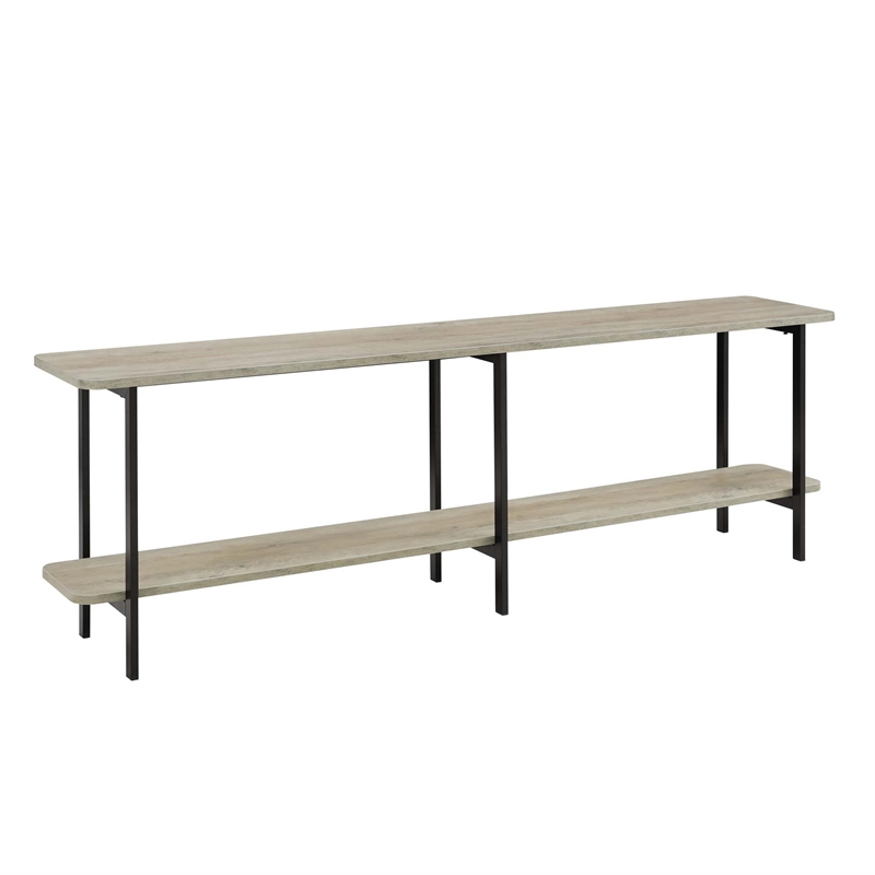 Pemberly Row Contemporary Side Table Console from Engineered Wood in Gray/Black