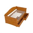 Pemberly Row Mid-Century Wood Twin Daybed with Set of 2-Drawers in Light Toffee