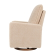 Pemberly Row Modern Polyester Pillowback Swivel Glider in Chai Shearling