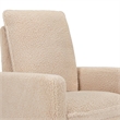 Pemberly Row Modern Polyester Pillowback Swivel Glider in Chai Shearling