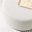 Pemberly Row Modern Fabric Ottoman in Cloud White and Walnut