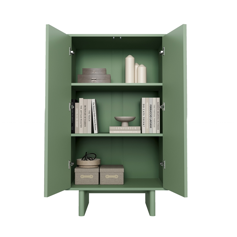 Pemberly Row Modern Engineered Wood Accent Cabinet in Sage Green