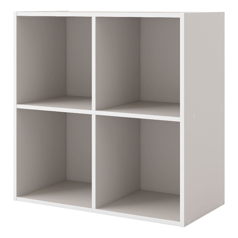 Pemberly Row Contemporary Stackable Wood 4-Cube Bookcase in Gray