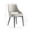 Pemberly Row Modern Gray Stone Leatherette Dining Chair with Metal Legs