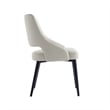 Pemberly Row Modern Gray Stone Leatherette Dining Chair with Metal Legs