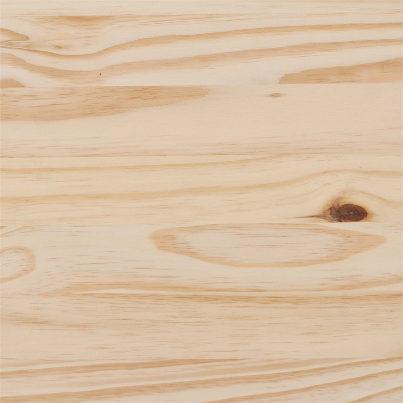 Pemberly Row 6-Drawer Unfinished Pine Wood Rolling Storage Cart Recessed Handles