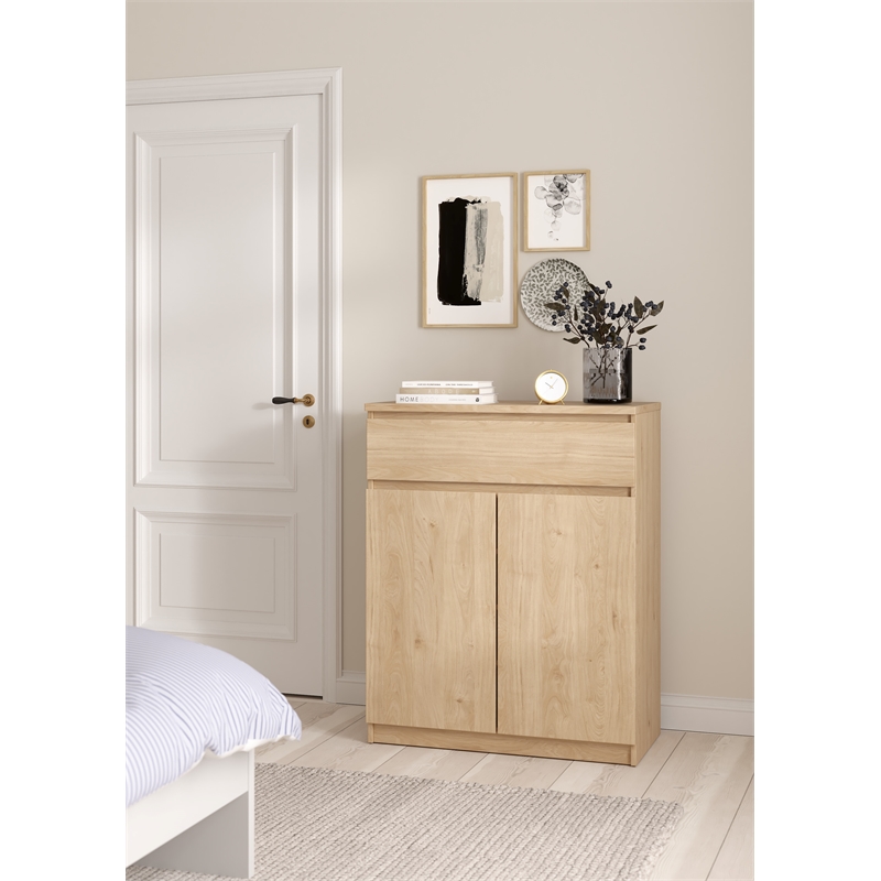 Pemberly Row Engineered Wood Brown Jackson Hickory 1-Drawer 31.65