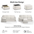 Pemberly Row Storage Ottoman with Tray and Slipcover in Ivory Basketweave Fabric
