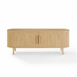 Pemberly Row Contemporary Wood Record Storage Media Console in Ash