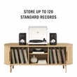 Pemberly Row Contemporary Wood Record Storage Media Console in Ash