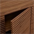 Pemberly Row Wood 4-Door Fluted Sideboard Cabinet TV Stand in Walnut