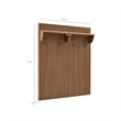 Pemberly Row Contemporary Wood Fluted Coat Rack Panel With Shelf in Walnut