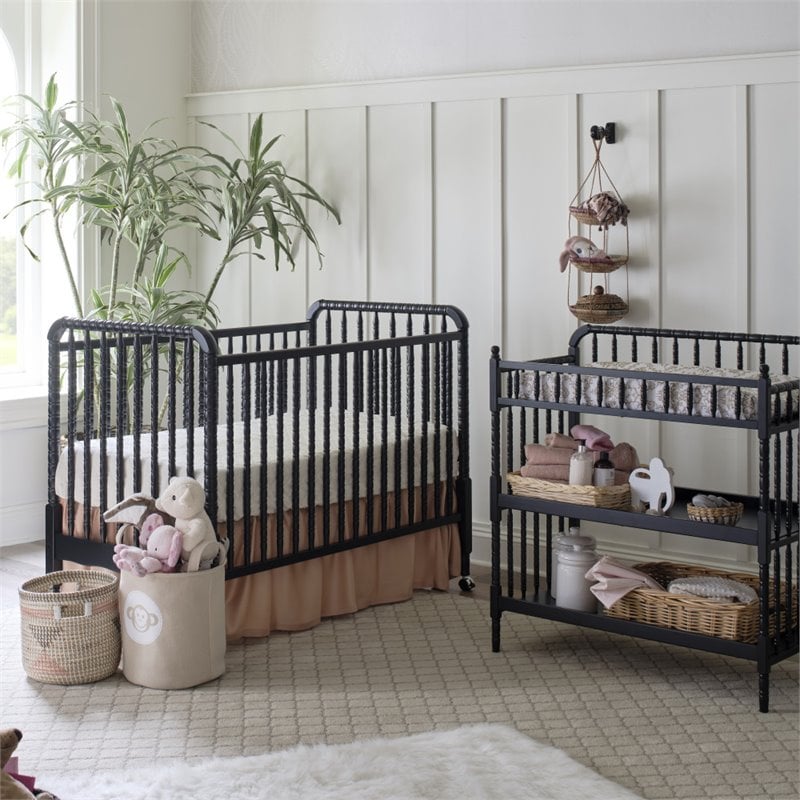 Pemberly Row Contemporary Metal Changing Table in Ebony - 40