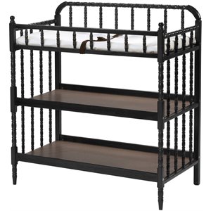 Pemberly Row Contemporary Metal Changing Table in Ebony - 40&quotHx19&quotWx36&quotD