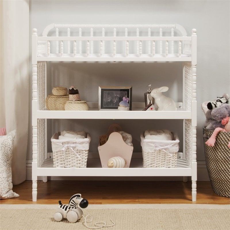 Pemberly Row Contemporary Metal Changing Table in White - 40