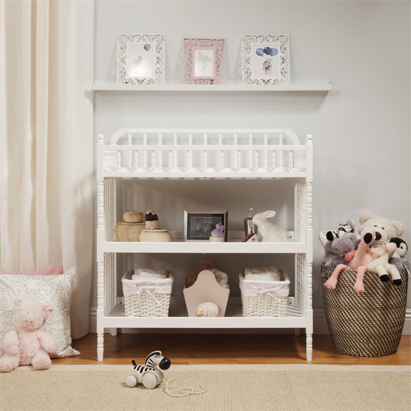 Pemberly Row Contemporary Metal Changing Table in White - 40