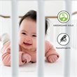 Pemberly Row Fabric White Mini Crib Mattress with Quilted Waterproof Cover