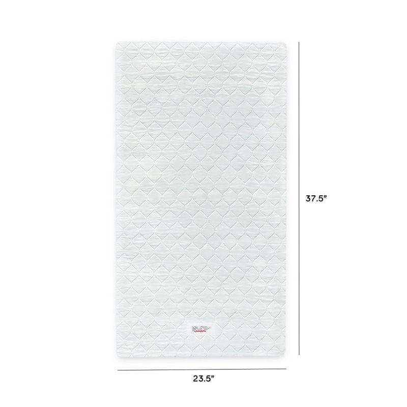 Pemberly Row Fabric White Mini Crib Mattress with Quilted Waterproof Cover
