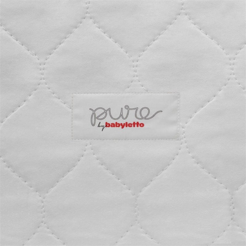 Pemberly Row Fabric White Mini Crib Mattress with Quilted Waterproof Cover