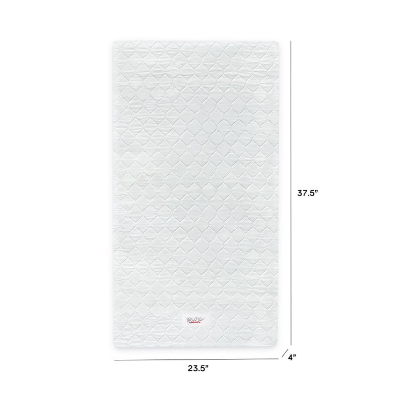 Pemberly Row Fabric White Mini Crib Mattress with Quilted Waterproof Cover
