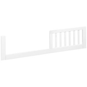 Pemberly Row Mid-Century Wood Toddler Rail in White - 13&quotHx1&quotWx54&quotD
