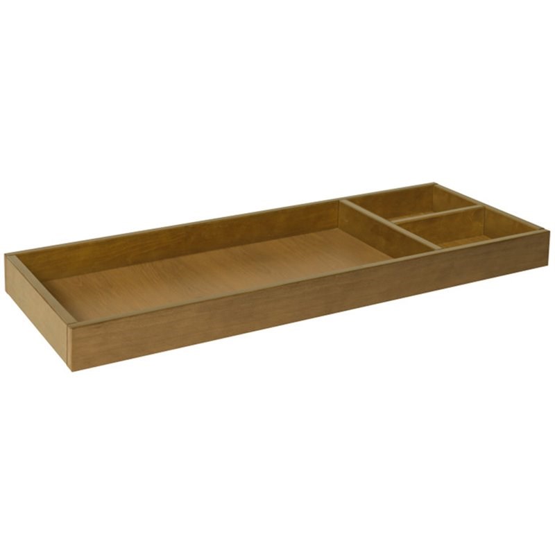 Pemberly Row Contemporary Fabric Universal Baby Changing Tray in Chestnut