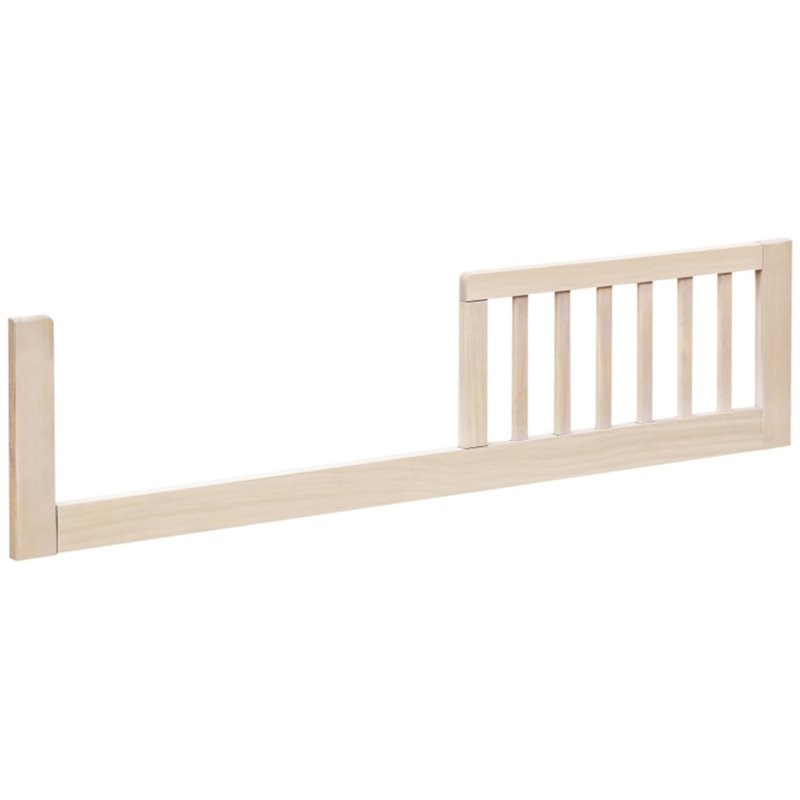 Pemberly Row Contemporary Wood Toddler Rail in Washed Natural