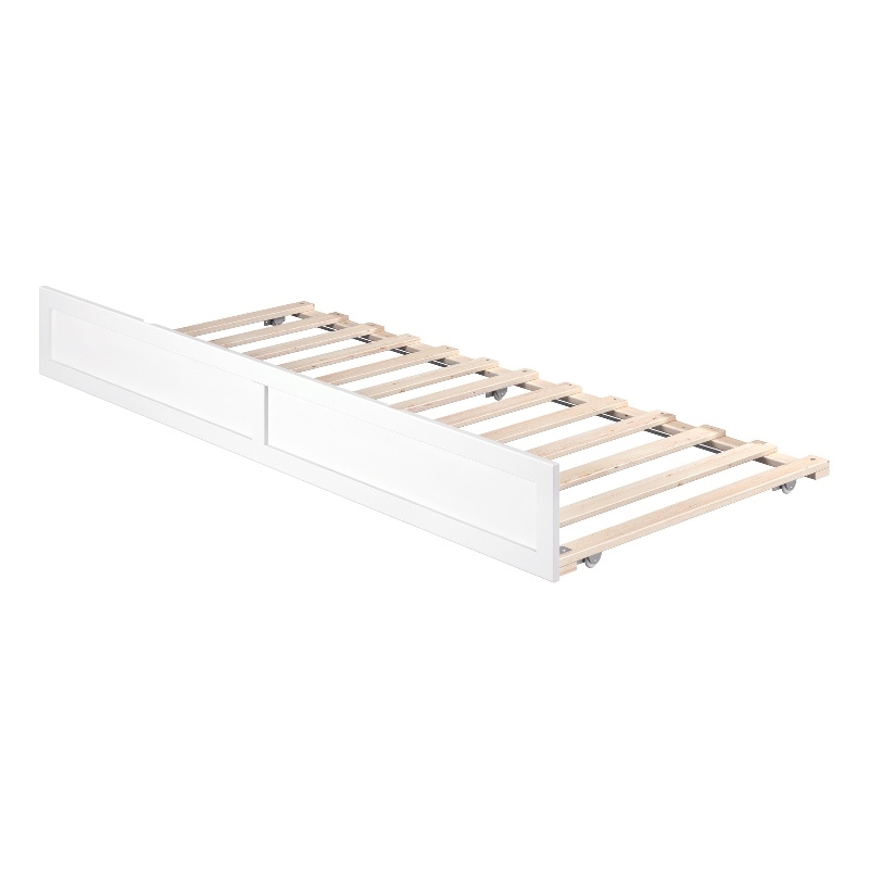 Pemberly Row Twin Extra Long Solid Wood Contemporary Trundle in White
