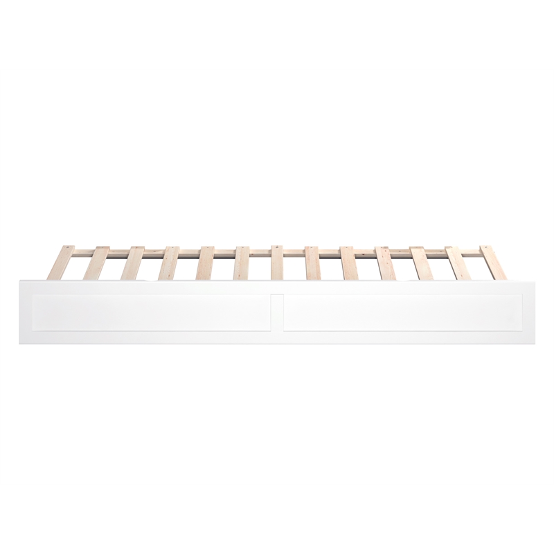 Pemberly Row Twin Extra Long Solid Wood Contemporary Trundle in White