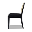 Pemberly Row Panama Curved Cane Side Chair Set of 2 in Black Boucle