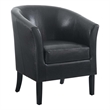 Pemberly Row Club Chairs Set of 2 in Black Faux Leather Upholstery