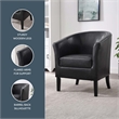 Pemberly Row Club Chairs Set of 2 in Black Faux Leather Upholstery