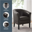 Pemberly Row Set of 2 Upholstered Club Chairs in Brown Faux Leather