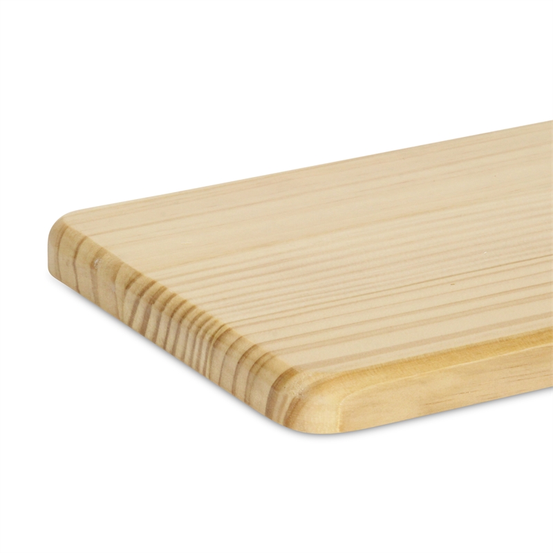 Pemberly Row Natural Wood Rectangular Glossy Tray with Smooth Corners