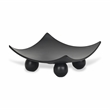 Pemberly Row Curved Black Wood Tray with Decorative Orbs