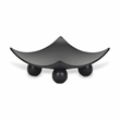 Pemberly Row Curved Black Wood Tray with Decorative Orbs