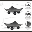 Pemberly Row Curved Black Wood Tray with Decorative Orbs